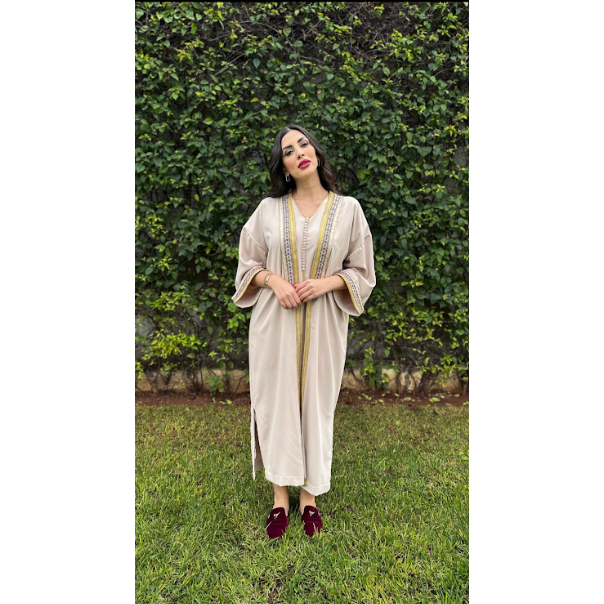 RANA - Beige Ramadan 2 Piece Djellaba