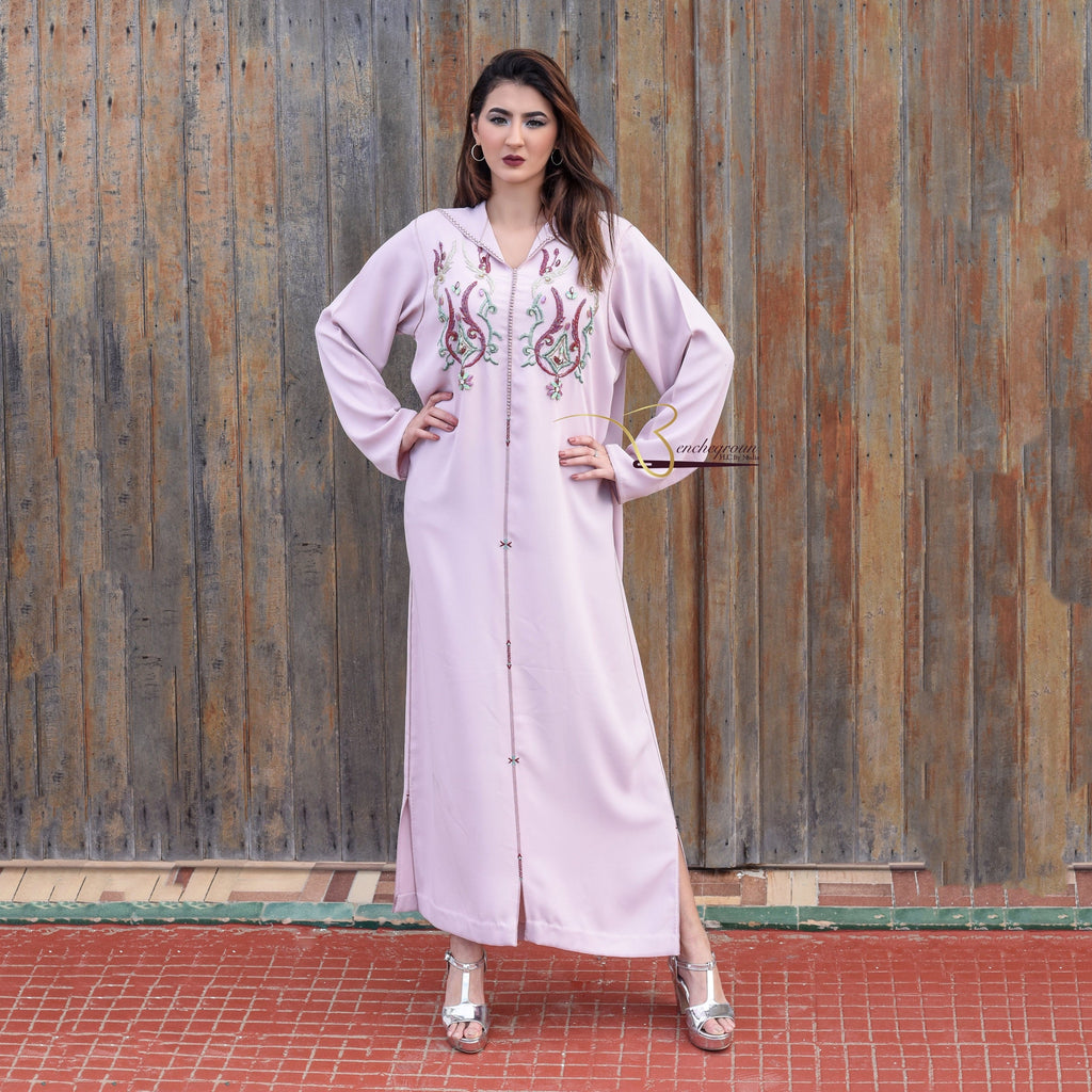 Light Pink Embroidered Djellaba