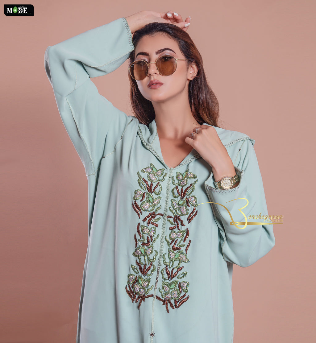 Baby Blue Beaded Djellaba