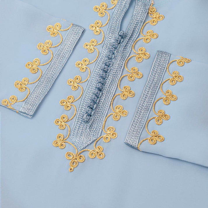 Blue Cloudy Moroccan Djellaba for girls kids