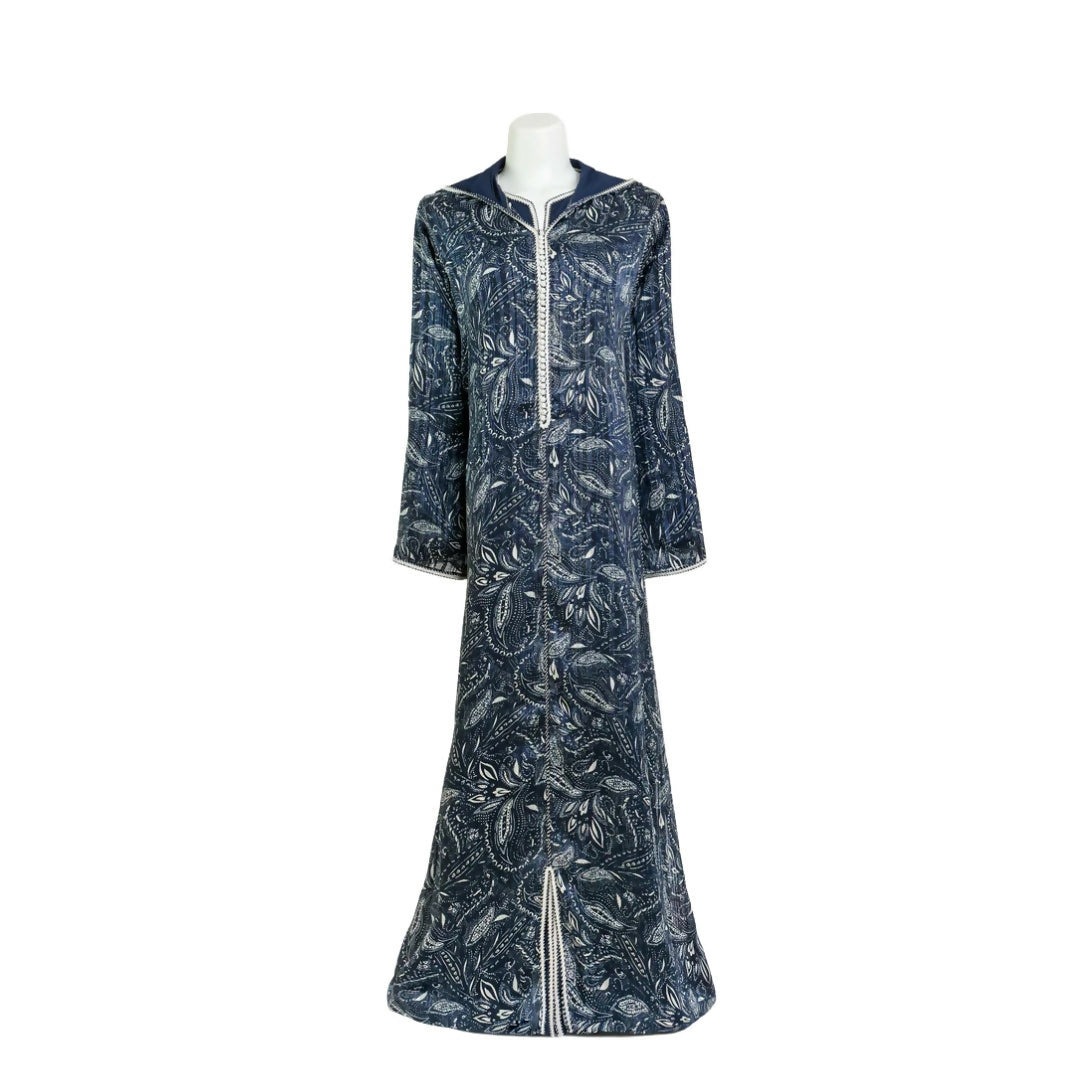 Midnight Blue Moroccan Jellaba for Women