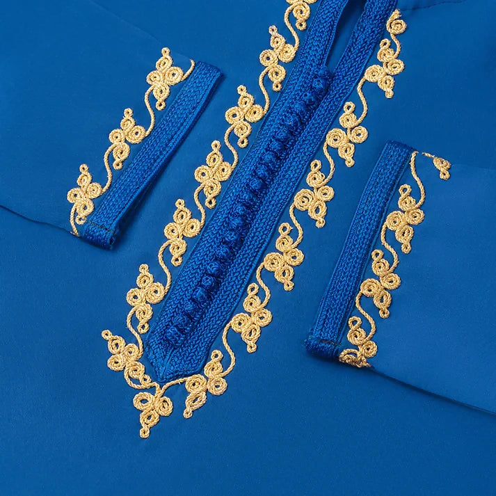 Blue Moroccan Djellaba for girls kids