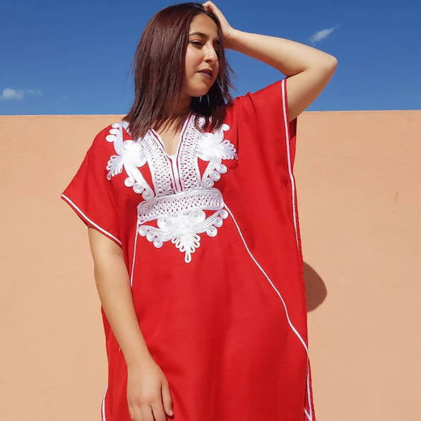 Red and White Gandoura