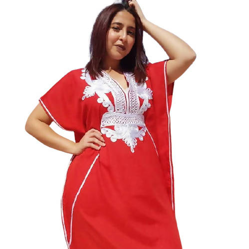 Red and White Gandoura