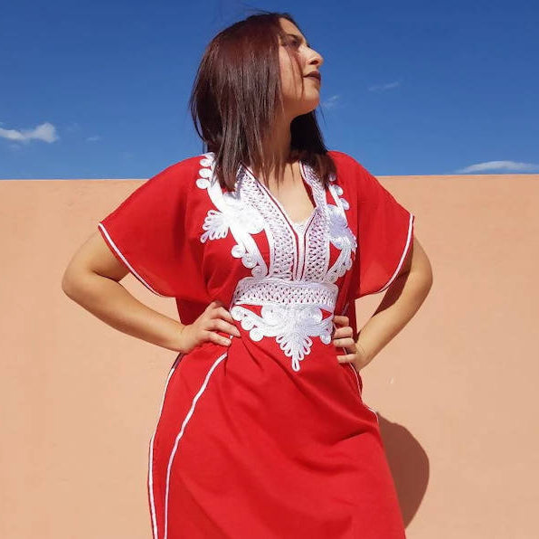 Red and White Gandoura